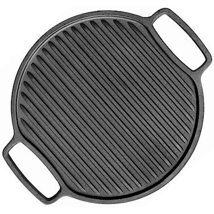4BIG. fun Grillplatte, geriffelt, Gusseisen schwarz, 36,0 cm