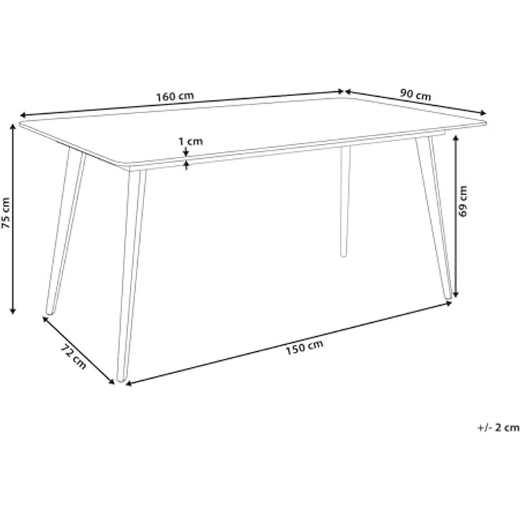 Beliani 'RODALLO' Gartentisch, Stein Travertinoptik, 90x160x75 cm – Bild 3