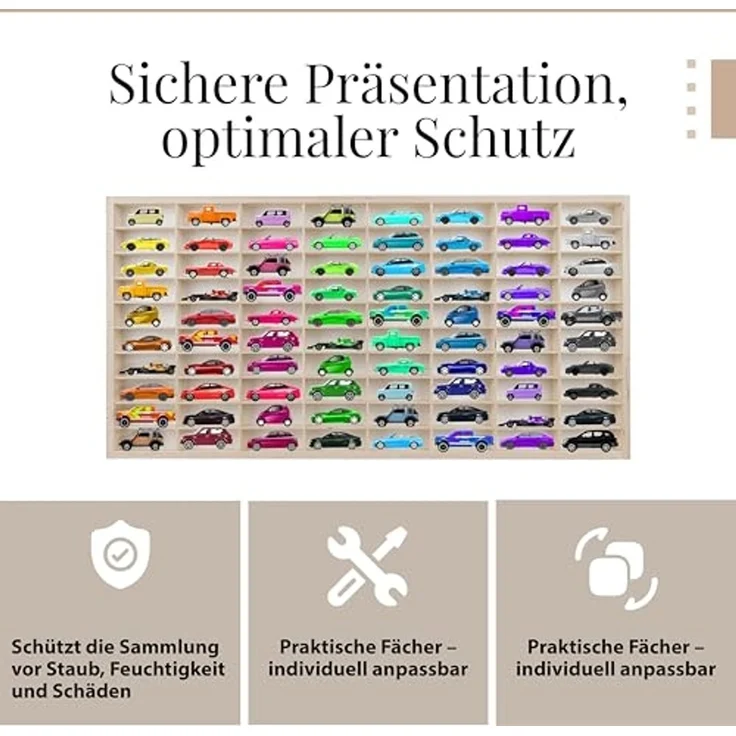 ISO TRADE Mehrzweckregal Holzregal Wandregal, Spar-Set 20-tlg, 80 Fächer Setzkasten Holz 78,5 x 40 x 4,5 cm – Bild 5