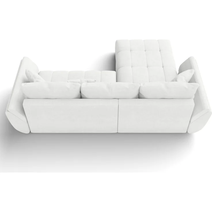 AX LIVING Weiße Eckcouch Verciani Schlaffunktion Bettkasten 280cm – Bild 6
