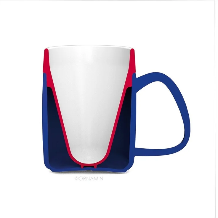 Ornamin Schnabelbecher Becher mit Trink-Trick mit Schnabelaufsatz/Trinkaufsatz, 2-tlg, Kunststoff, Trinkhilfe l Alltagshilfe l bruchstabil l BPA-frei l Made in Germany – Bild 2