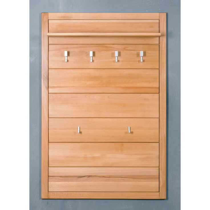 Woodline Garderobenpaneel groß Kernbuche Massivholz geölt, Genf Natur 91x15x136 cm – Bild 2