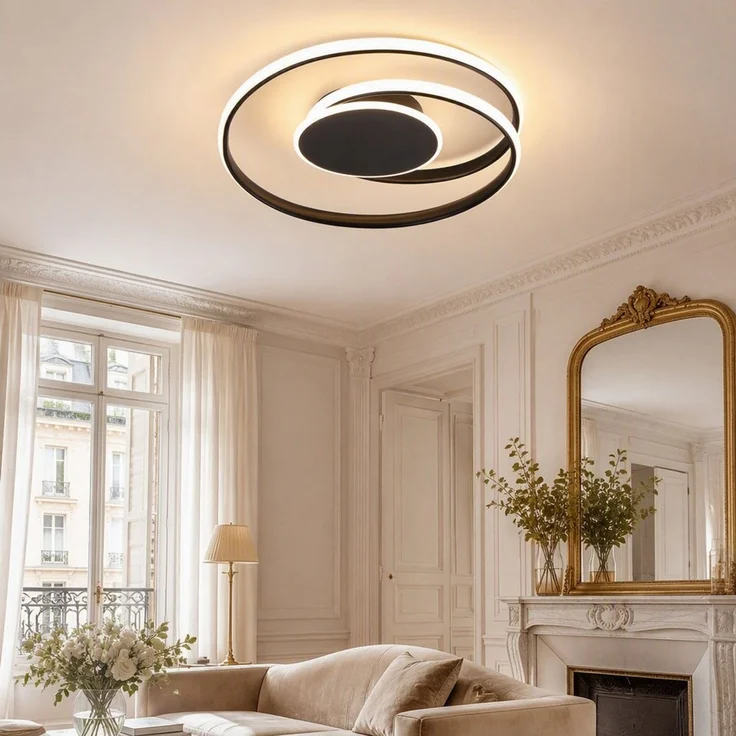 BlingBin LED Deckenleuchte 44W LED Deckenlampe, 3000K Warmweiß Modern, LED fest integriert, Tageslichtweiß, Spiralform aus verschlungenen für Wohnzimmer Küche Flur – Bild 2