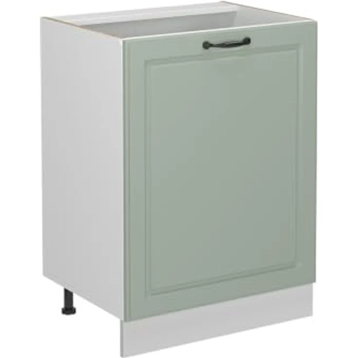 Vicco Küchenunterschrank "R-Line", Mint Landhaus/Weiß 60 cm | MDF-Front · Ohne Arbeitsplatte · Höhenverst. Füße · 1 Einlegeboden · ✓ Frei kombinierbar – Bild 1