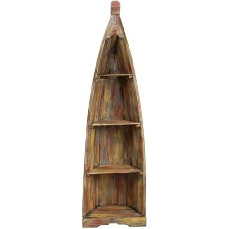 Oriental Galerie Standregal Boot Regal Groß mit Steg ca. 200 cm Multicolor, Bootsregal, Badregal, Holzregal, Badezimmerregal – Bild 2