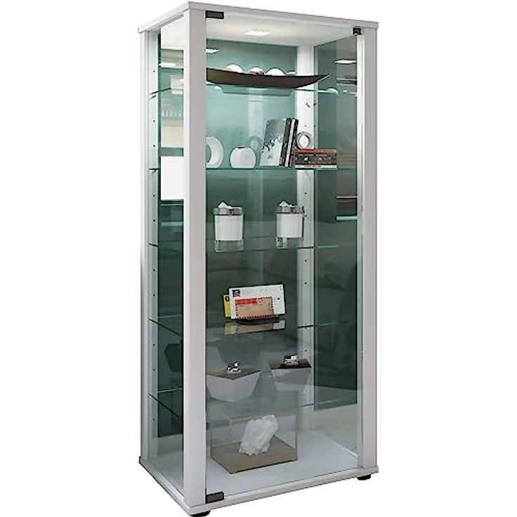 MID.YOU Vitrine, Weiß, Kunststoff, stehend, 5 Fächer, 50x114.5x38 cm – Bild 1