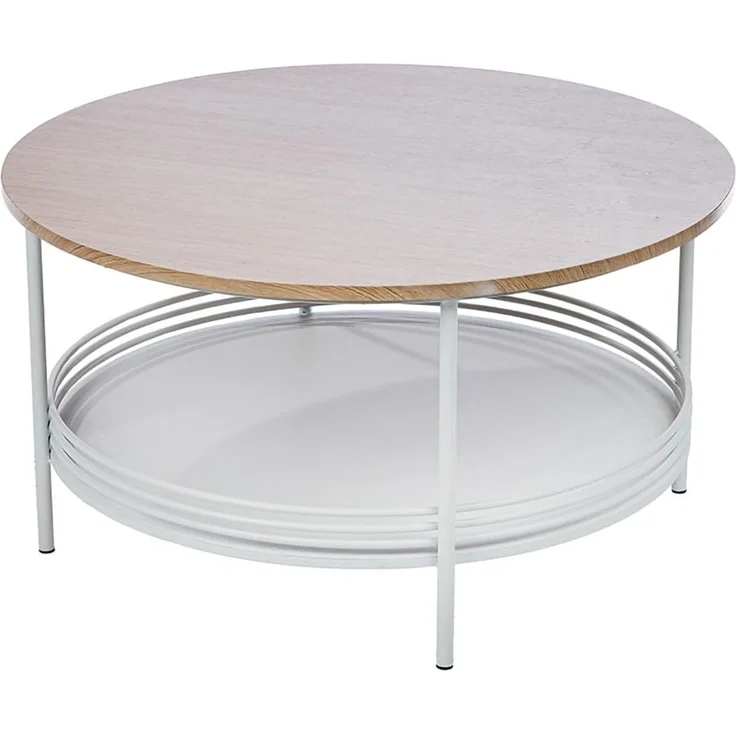 Casablanca Beistelltisch Living - Metall - rund - naturfarben/weiß - Höhe 40cm x Ø 75cm - Ablagetisch fürs Wohnzimmer
