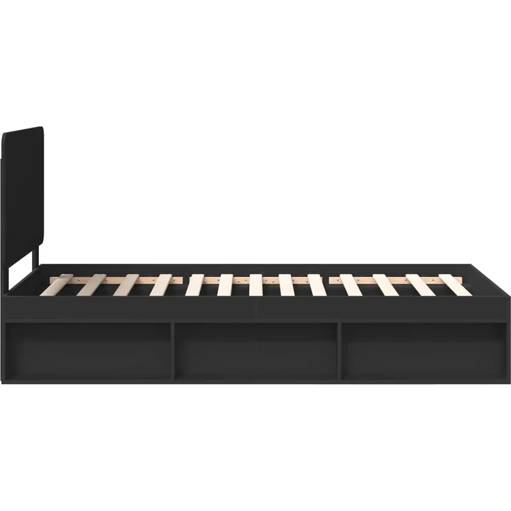 vidaXL Bettrahmen Schwarz 90 x 190 cm Massives Kiefernholz 3412543 – Bild 7