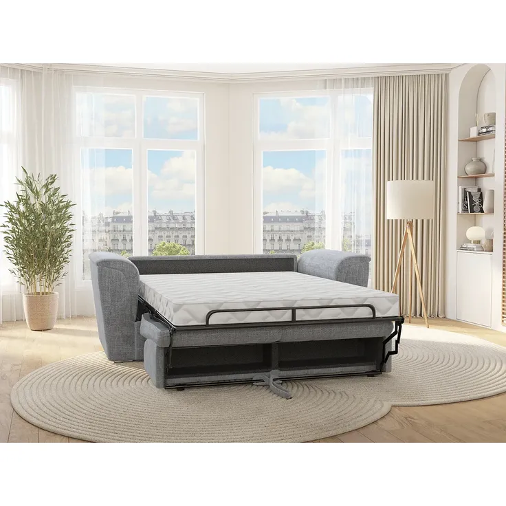 Vente-unique - RIZORA Sofa Stoff Grau - B 223 cm96 cm x H 93 cm x L 230 cm – Bild 2