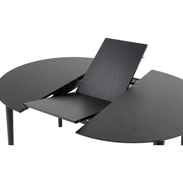 ACTONA GROUP Esstisch Montreux Tisch, Esszimmertisch, schwarz lackiertes Eichenfurnier, Schmetterlingsauszug, Blattablage – Bild 8
