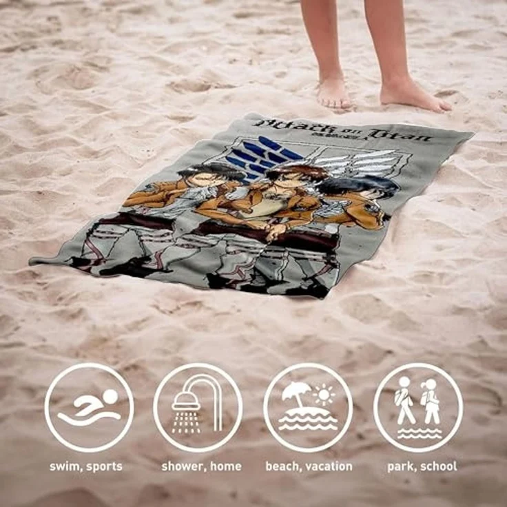 Attack on Titan Badehandtuch aus 100% Baumwolle Strandtuch 70x140 cm – Bild 5