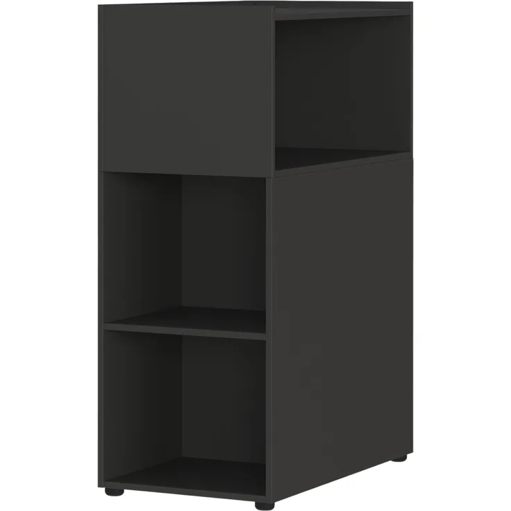 bümö Space Anstellcontainer & Raumteiler in Graphit, Regal Container mit 5 Fächer - Schreibtisch Schrank für Ordner & Akten am Bürotisch - Schreibtischcontainer für Büro & Homeoffice, SPCRT-547