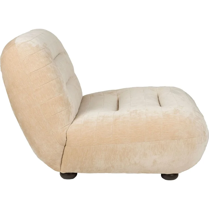 DutchBone Loungesessel Wyatt mit Veloursbezug Beige für Wohnzimmer 87x101x70,5 cm – Bild 2
