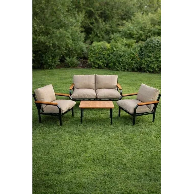 Skye Decor 'Alya Sehpa - Cream' Garten-Lounge-Set, Creme, 120 x 70 x 61 cm – Bild 2