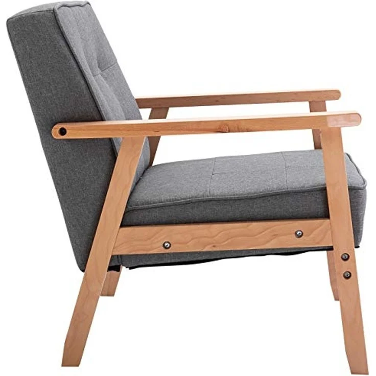 HOMCOM Sessel Polsterstuhl mit Armlehnen – Bild 6