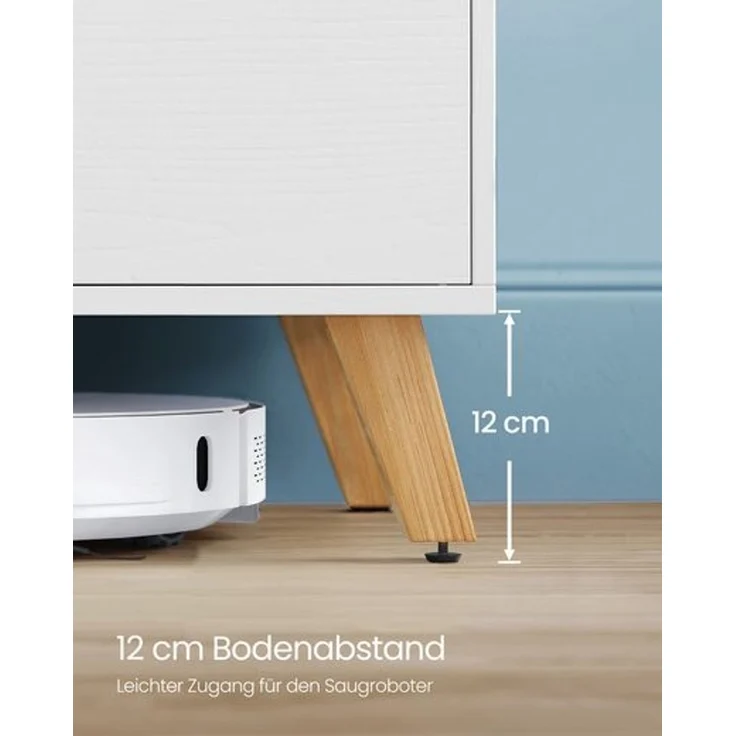 VASAGLE TV-Schrank, Fernsehtisch mit 2 Türen, 160 cm lang, TV-Regal für Fernseher bis zu 65 Zoll, verstellbare Ablagen, für Wohnzimmer, Esszimmer, Schlafzimmer, schneeweiß LTVDE030W01 – Bild 4