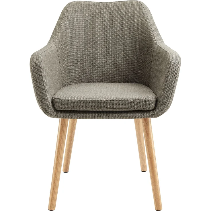 SalesFever Armlehnstuhl aus Strukturstoff – Massivholz-Eichenbeine, skandinavisches Design – Bild 2