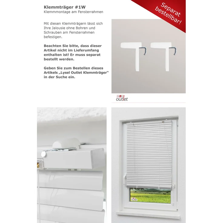 Qualitätsalujalousie 25mm in Reinweiß in den Maßen (B x H) 50cm * 130cm – Bild 8