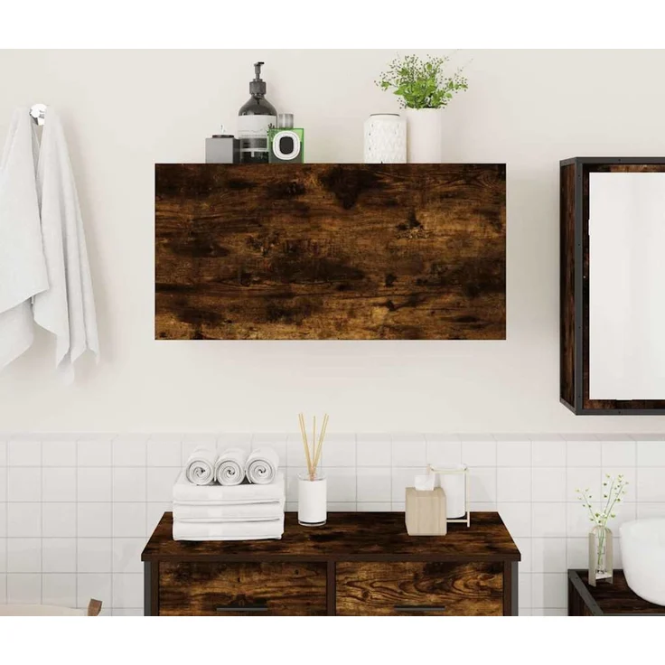 vidaXL Bad-Wandschrank Räuchereiche 80x25x40 cm Holzwerkstoff 860089 – Bild 3