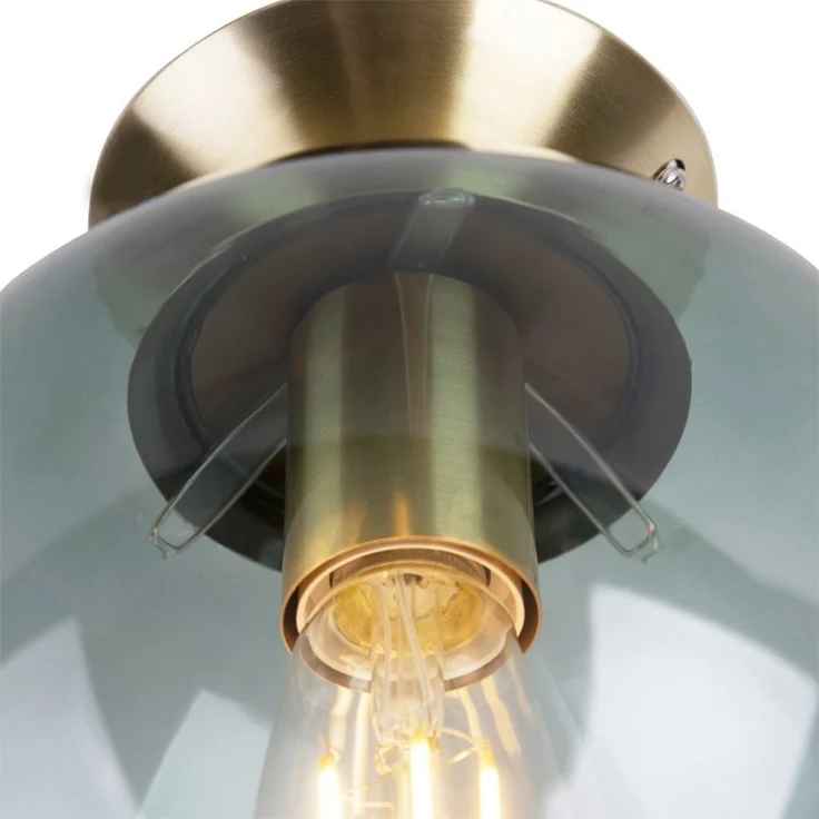 Qazqa Deckenleuchte Pallon, ohne Leuchtmittel, E27, Grün, Art Deco, Glas, 1-flammig – Bild 3