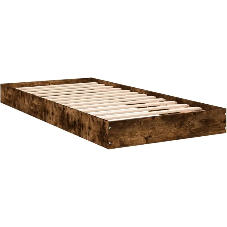 vidaXL Bettgestell ohne Matratze Räuchereiche 75x190 cm Holzwerkstoff 842081 – Bild 5
