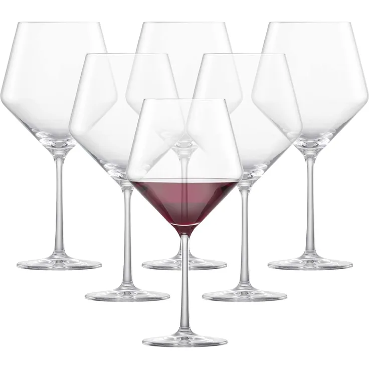 Schott Zwiesel 112421 Serie Pure 6-teiliges Burgunder Rotweinglas Set, Kristallglas
