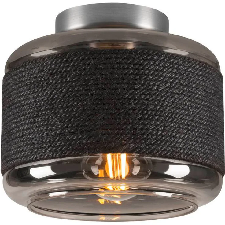 SLV PANTILO ROPE 19, Wand- und Deckenaufbauleuchte, zylindrisch, 1x max. 15W E27, silber - Aufbaustrahler