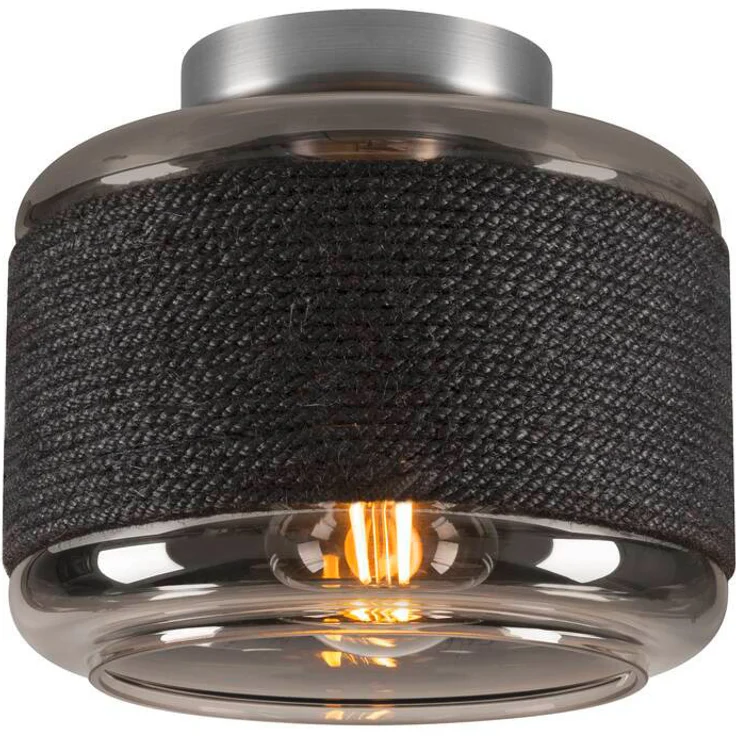 SLV PANTILO ROPE 19, Wand- und Deckenaufbauleuchte, zylindrisch, 1x max. 15W E27, silber - Aufbaustrahler