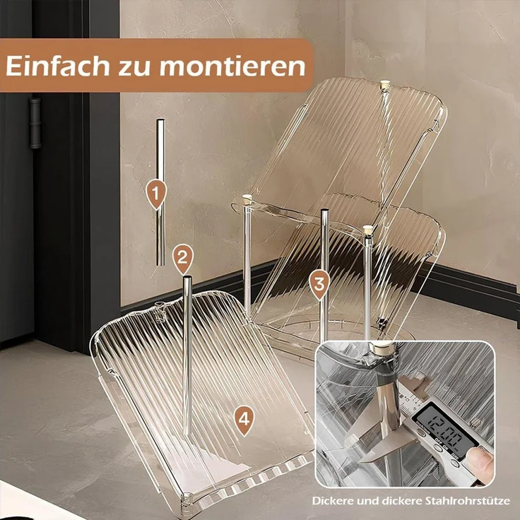 TUWENA Schuhregal Schuhregal Schmal, Platzsparend Schräg Schuhablage, Stapelbar, Transparent Eckregal Stehend für Schuhe, Schuhaufbewahrung Schrank – Bild 2