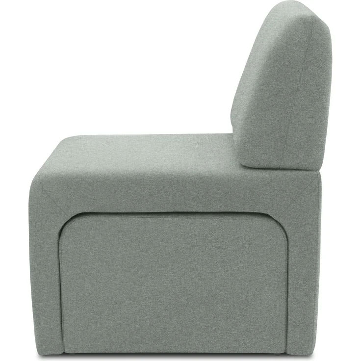 DOMO. collection Sessel 700017, Polstersessel mit Einschubhocker, rechteckig, gepolsterte Rückenlehne, Hocker im Sessel verstaubar, platzsparend, Polsterganitur, 54 x 70 x 82 (BxTxH), schwarz – Bild 3
