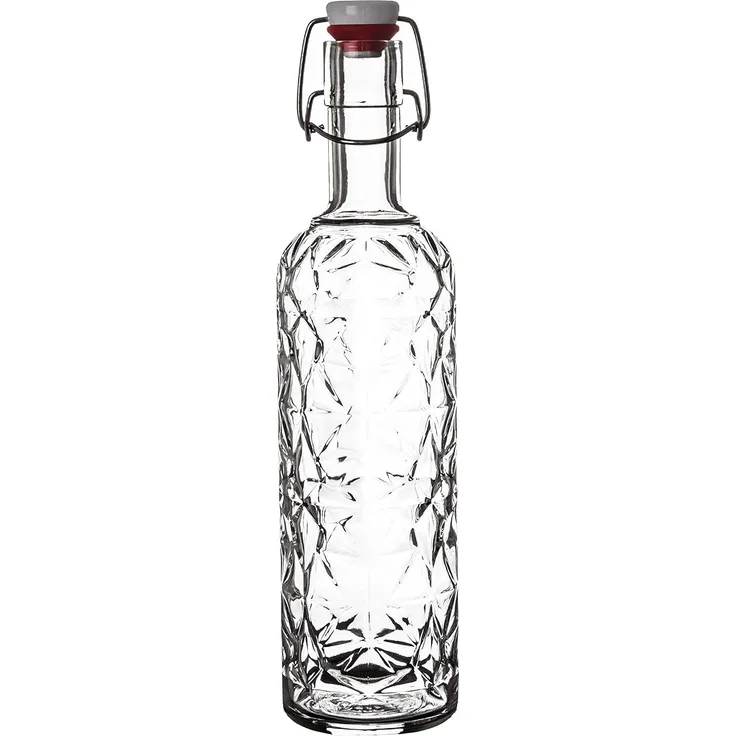Glas Flasche Oriente 1L transparent mit Bügelverschluss