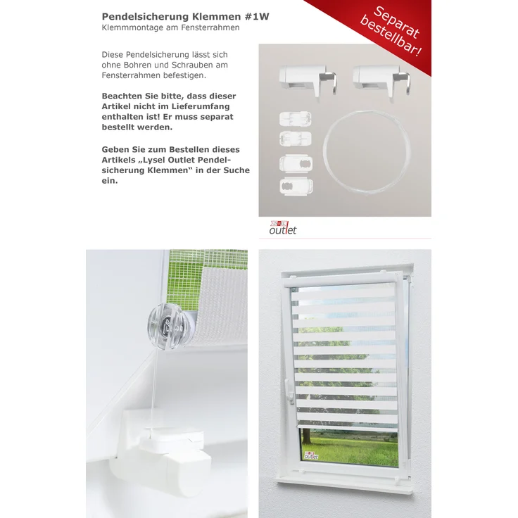 Lysel Outlet Doppelrollo Kassette Weiß, (B x H) 50cm x 175cm in weiß – Bild 8
