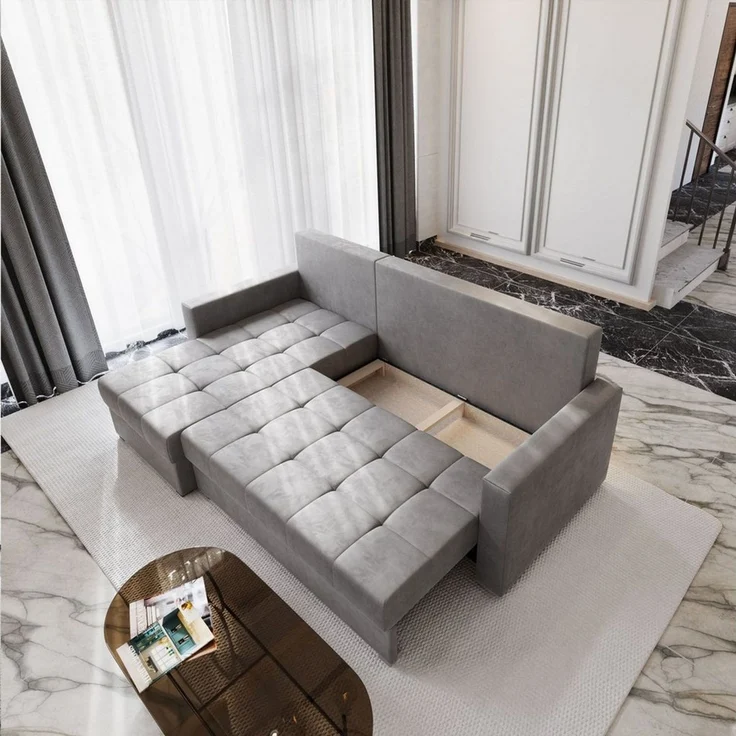 Masseno Ecksofa KOS mit Schlaffunktion L-Form, Sofa mit Bettkasten – Bild 3