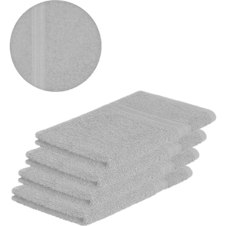 12 x Gästetuch 500 g/m² 30 x 50 cm Silber – Bild 2