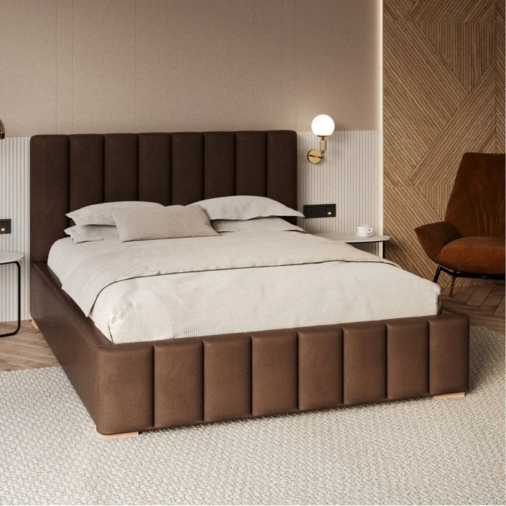FDM Polsterbett modern mit Bettkasten MADE IN EU - mit hochwertigem Velours Bezug (verfügbar 90x200 120x200 140x200 160x200 180x200cm, Bettrahmen, Bett, mit großen gepolsterten Kopfteil, mit Bettkasten zum aufklappen), Hebbarer Metallrahmen, Bettkasten... – Bild 5