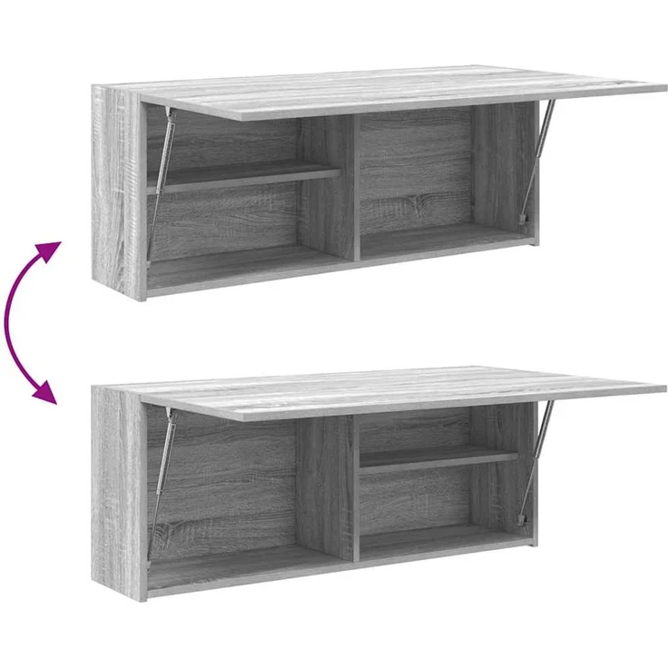 vidaXL Bad-Wandschrank Grau Sonoma 100x25x40 cm Holzwerkstoff 860108 – Bild 8