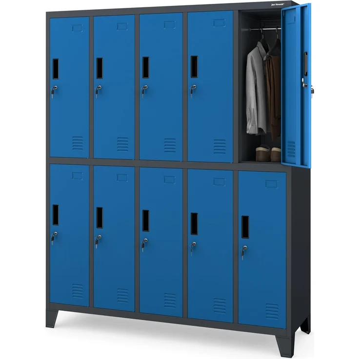 Jan Nowak Umkleideschrank Spindschrank Metall, 10 Fächer, abschließbar