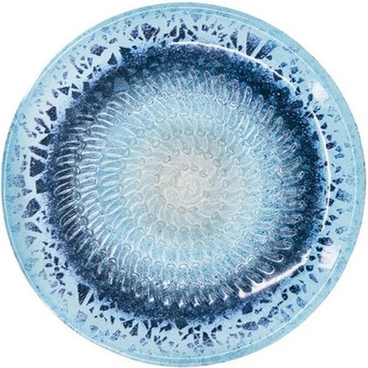 Kaladia Multireibe Reibeteller in Blau mit Muster - zum Zerkleinern von Zutaten, Keramik, handbemalte Küchenreibe aus Keramik - Made in Spain