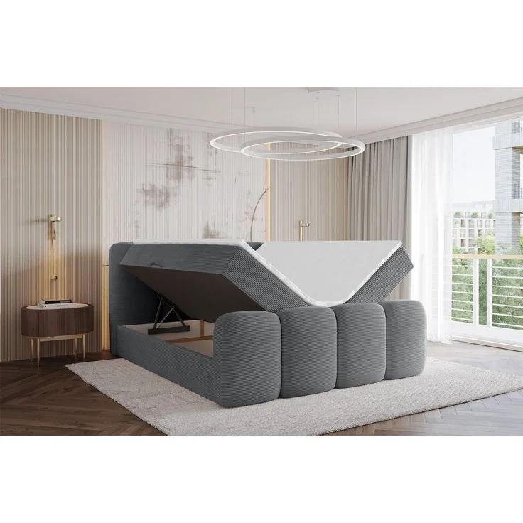 ALTDECOR Boxbett NINA-Z (Multipocket-Matratze H4, H3 Matratze Bonellfederung, Topper, Kopfteil), Doppelbett mit Fußteil – Bild 3