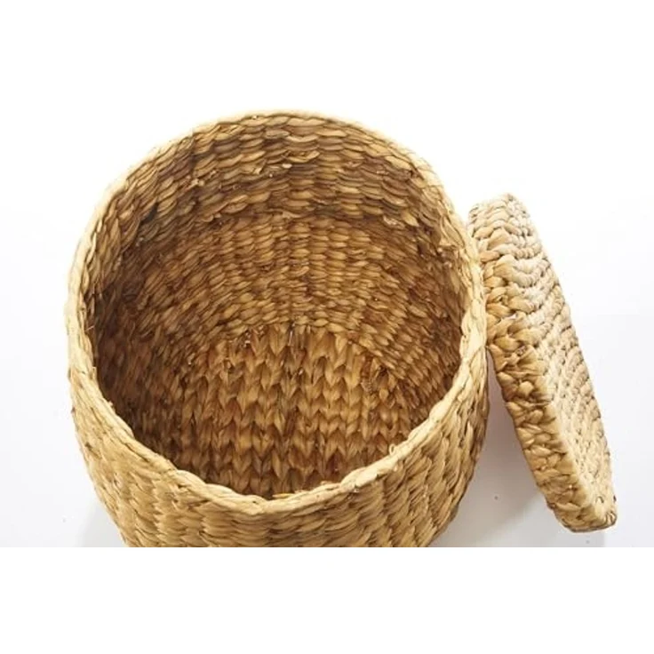 Kobolo Wäschekorb Aufbewahrungskorb aus Wasserhyazinthe mit Deckel (mit Deckel) – Bild 6