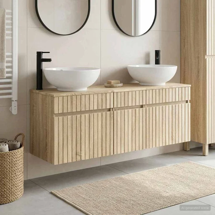 vidaXL Badezimmerschrank-Set 3 stk. Sonoma-Eiche 157 x 44,5 x 80 cm 3405759 – Bild 1