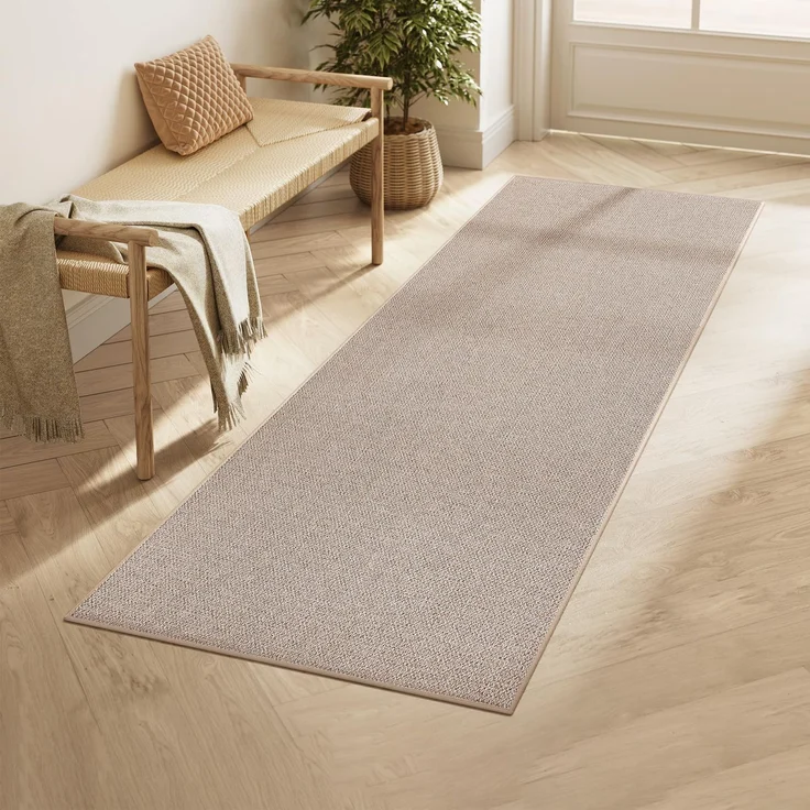 SONGMICS Wohnzimmerteppich Waschbar rutschfest, Bohemian, 80 x 200 cm | Teppich Faltbar, Dekoration für Schlafzimmer, Kamelbraun, Verina Kollektion TAR096K01