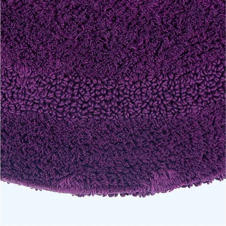 Homescapes Runde Badematte lila, Premium Badvorleger 80 cm, Badteppich Baumwolle mit Wende-Design – Bild 2