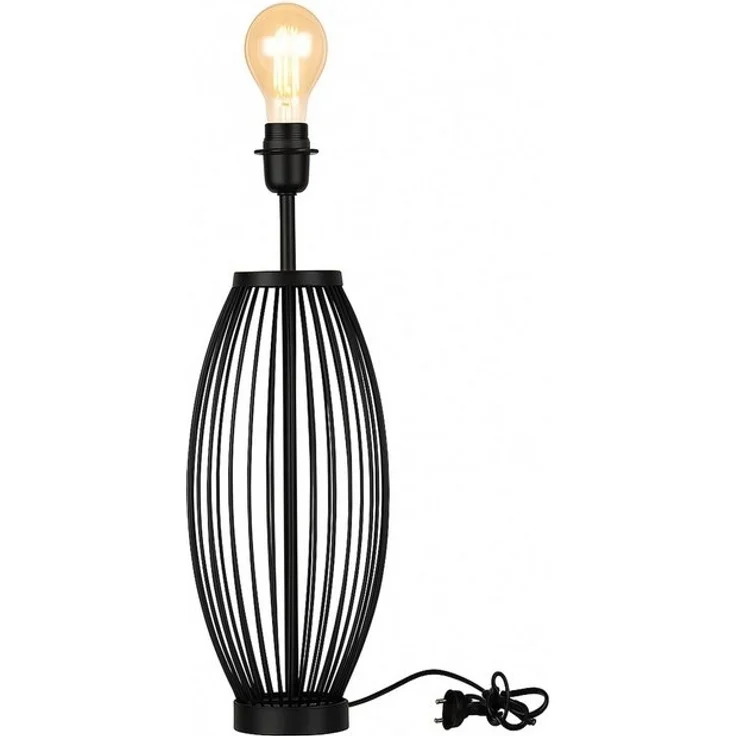 Marrakesch Orient & Mediterran Interior Nachttischlampe Tischlampenfuß Schwarz 51cm - skandinavischer Lampensockel Metall, Handarbeit – Bild 4