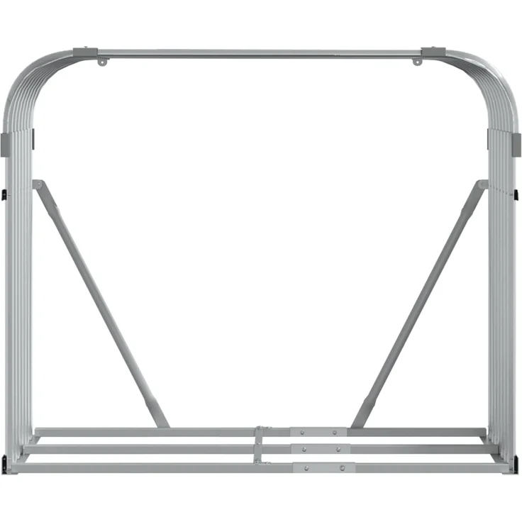 vidaXL Kaminholzunterstand Hellgrau 120x45x100 cm Verzinkter Stahl 364553 – Bild 3