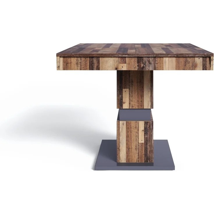 Tisch >MATTHEW< mit Auszug in Old-Wood-Optik 140-195 x 75 x 90 cm (BxHxT) – Bild 3