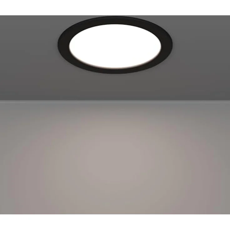 EGLO LED Einbaustrahler Fueva 6, runde Badezimmer Einbauleuchte, Badlampe Decke aus Kunststoff in Schwarz, Einbaustrahler flach, warmweiß-kaltweiß, IP44, ∅ 16,6 cm – Bild 2