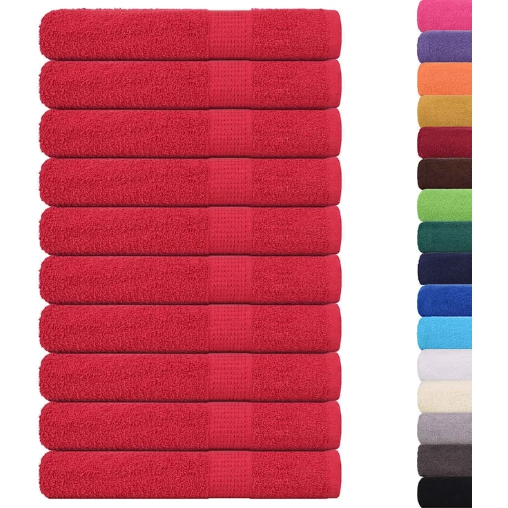 vidaXL Handtücher FROGN 10 Stk. Rot 100x200 cm 360 g/m² 136940 – Bild 1