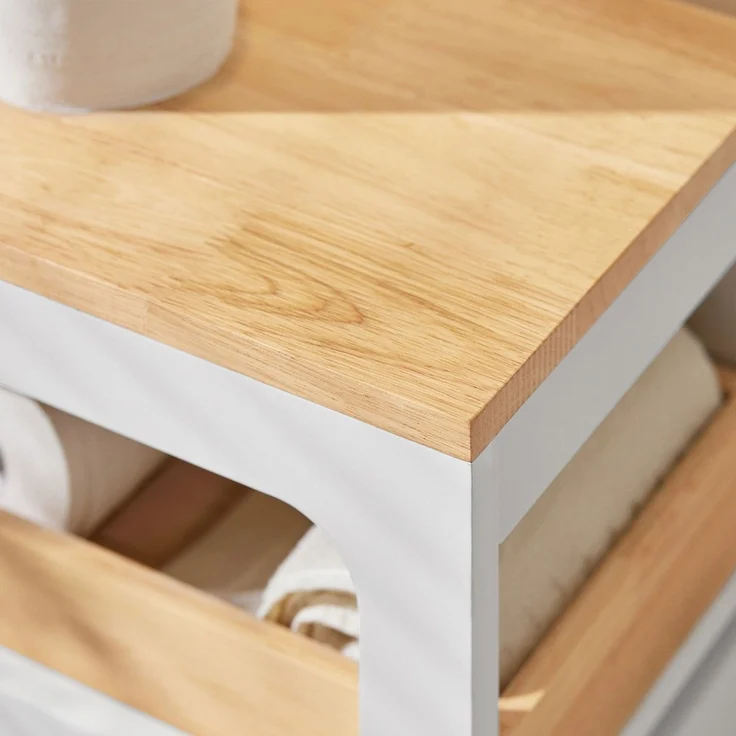 SoBuy BZR54-W Toilettenschrank mit Toilettenpapierhalter, MDF, Lackiert, Weiß, 65 x 82 x 23 cm – Bild 9