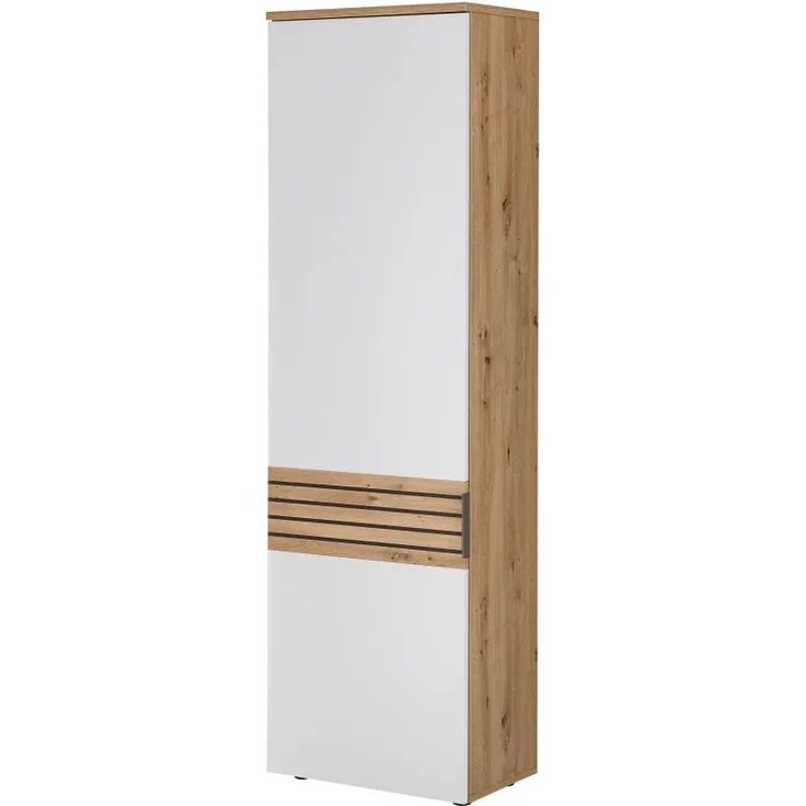 Garderobenschrank MILAN Hochschrank Artisan Eiche Nb. / Weiß ca. 60/1978/38 cm